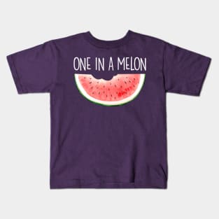 One in a Melon Funny Watermelon Pun Inspirational Quote Saying Meme Kids T-Shirt